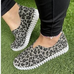 Ilse Jacobsen HORNBAEK SZ 39/ 8.5-9 Tulip 139 Lightweight Slip On Green Leopard